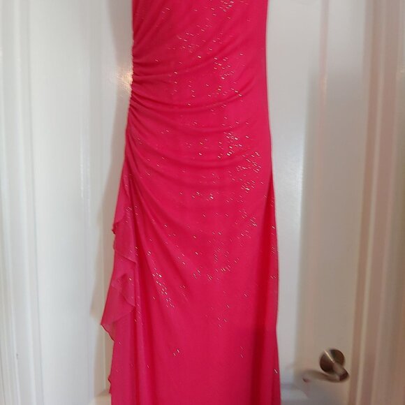 City Triangle Long Sparkly Whimsical Square Neck Dress Watermelon S Y2k 90s - Picture 5 of 10